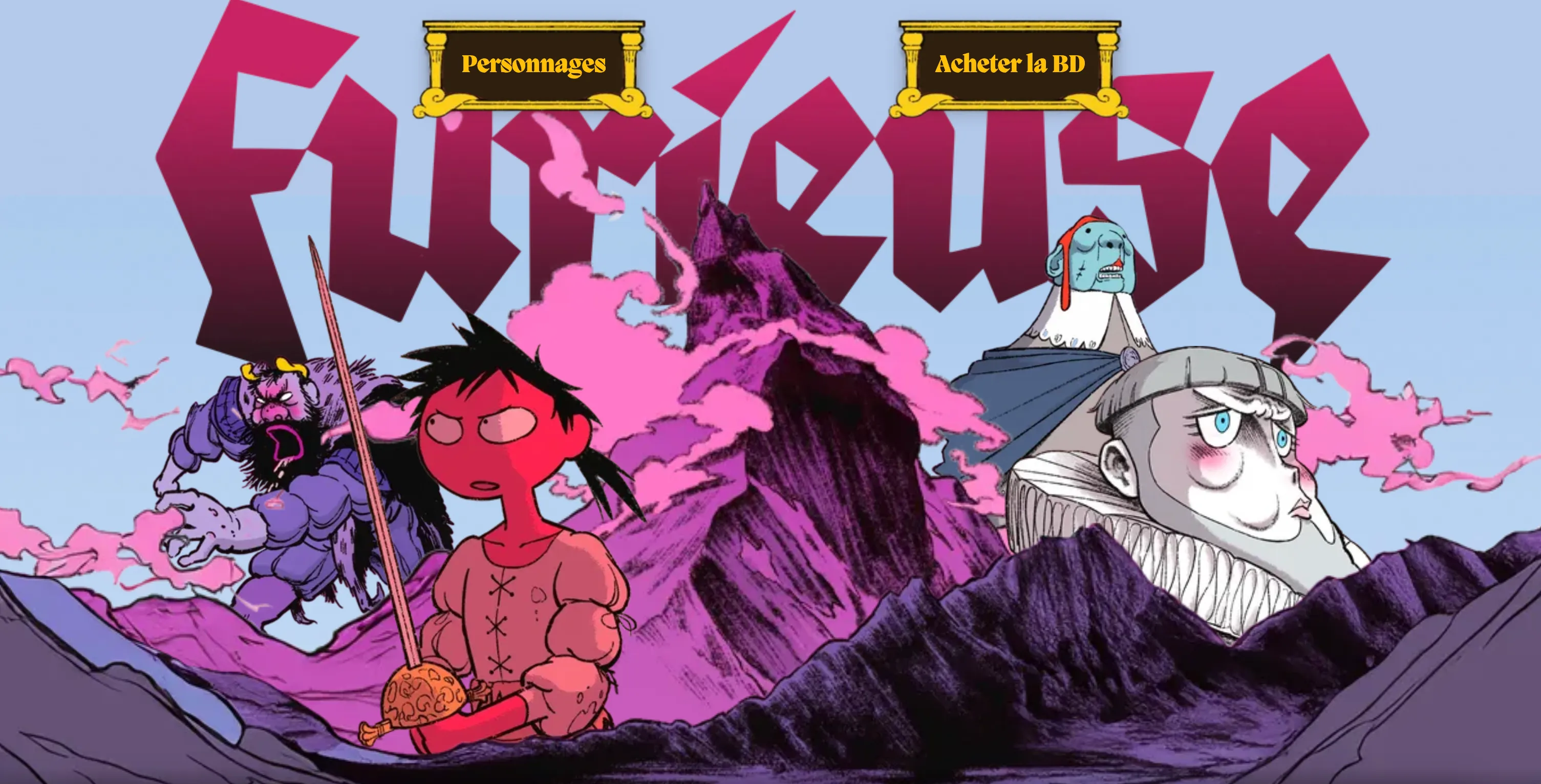 Screen of the website of Furieuse