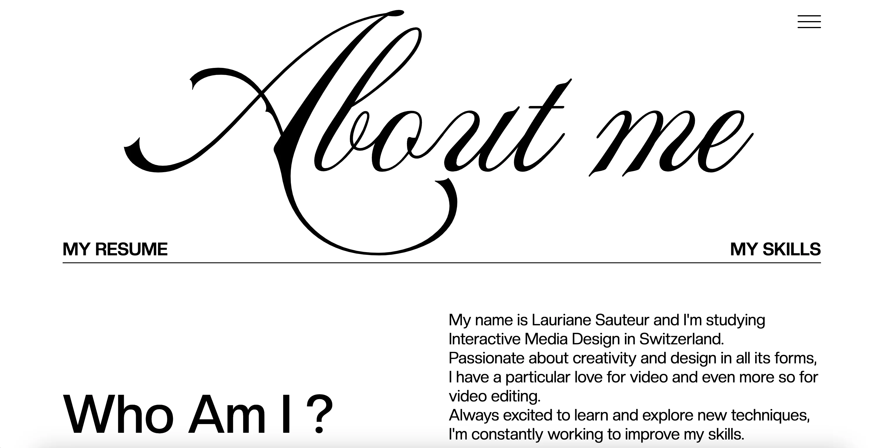 Screen of Lauriane's portfolio