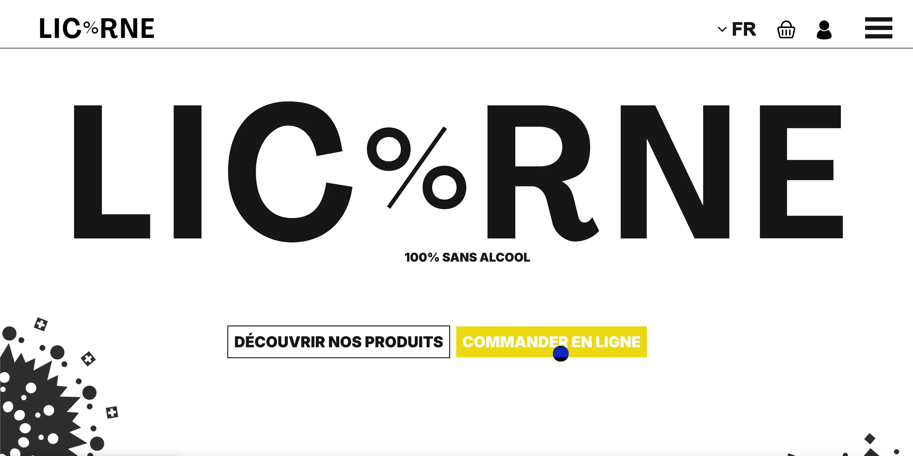 Screen of the website of licorne