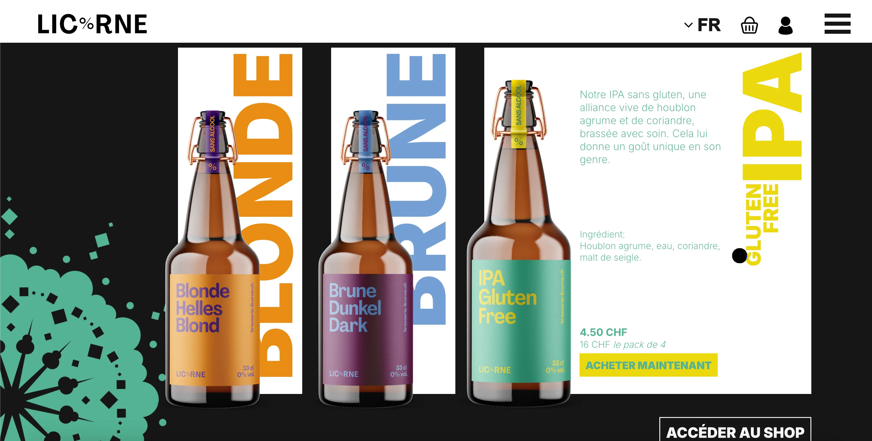 Screen of the website of licorne